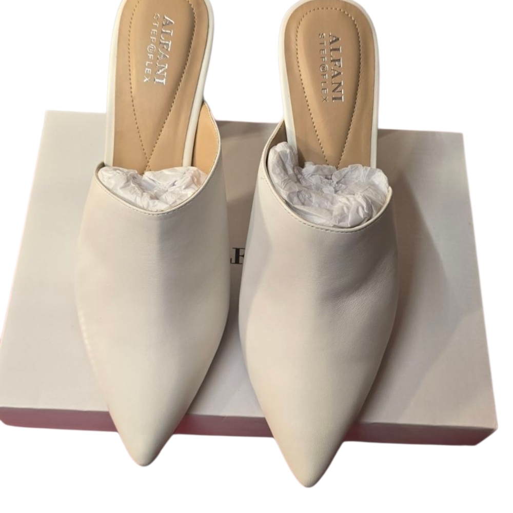 Alfani White Women's Heels with Silver Accents - Picture 12 of 13